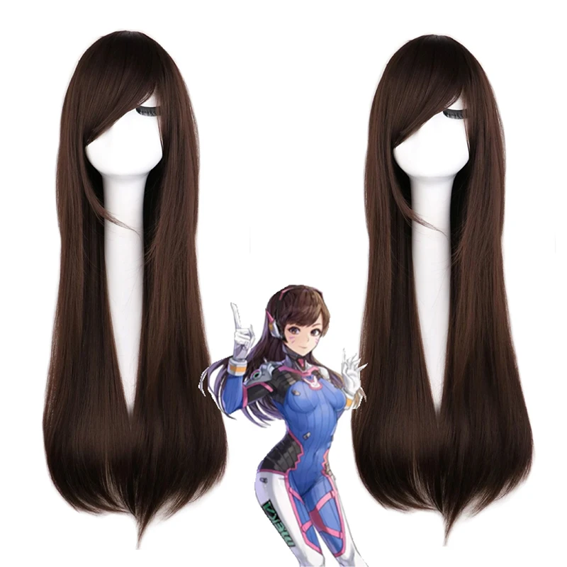 Dva Cosplay Prop - Peruca de Cosplay Anime Jogo Overwatch
