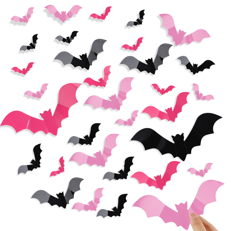 24/48 pçs halloween rosa morce - Cosplay Bat Prop avaliação e preço