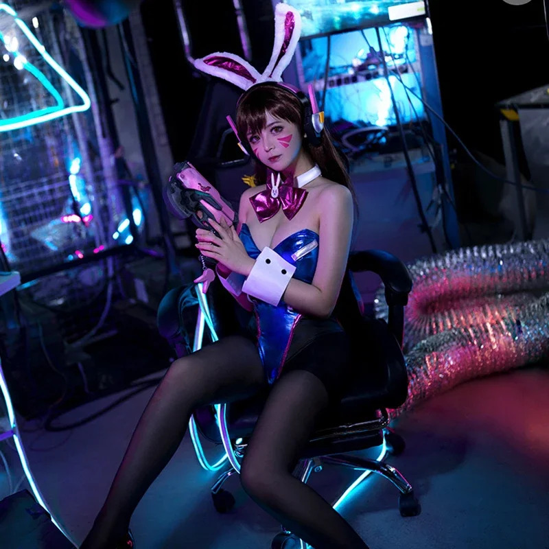 Overwatch dva coelho macacão s - Dva Cosplay Prop avaliação e preço